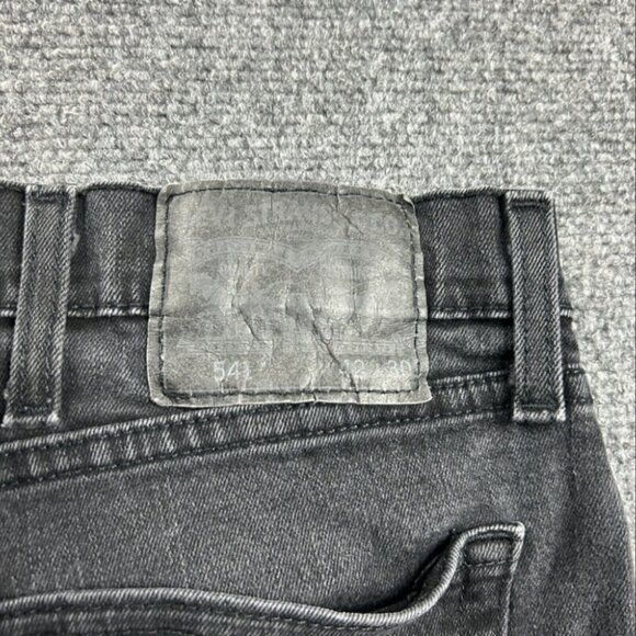 Levi's Jeans Mens 42x29 Black Denim 541 Skinny Distressed Cotton‎ Blend - Picture 4 of 10